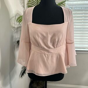 bebe Blush Peplum Blouse • Size M • Feminine Fairycore Cottagecore Romantic